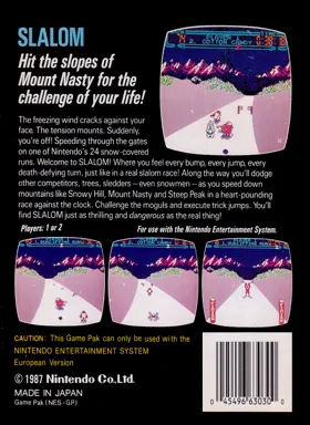 Slalom (Europe) box cover back